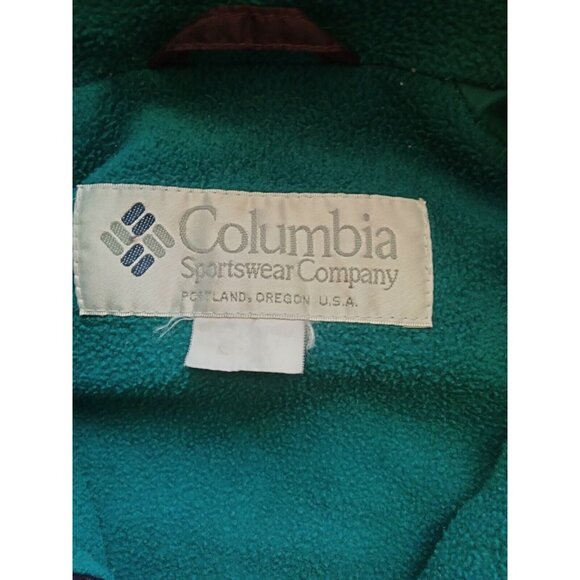 Columbia Coat Men's Large 1990s 2 in 1 Jacket Double Zip radial sleeve fleece - Picture 4 of 12